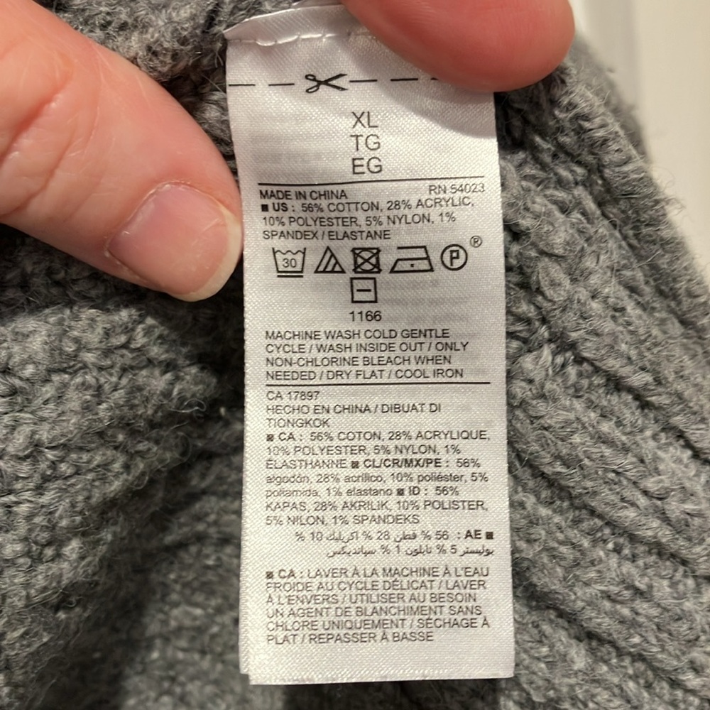 Old Navy Mockneck Cropped Gray XL Sweater - Picture 4 of 7